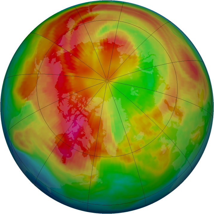 Arctic ozone map for 03 March 1985